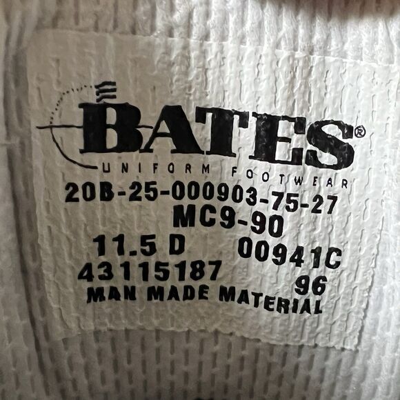 Bates Mens 11.5 D Black Oxfords Shoes High Gloss Lace Up Vibram Sole Duty Work - Picture 12 of 16